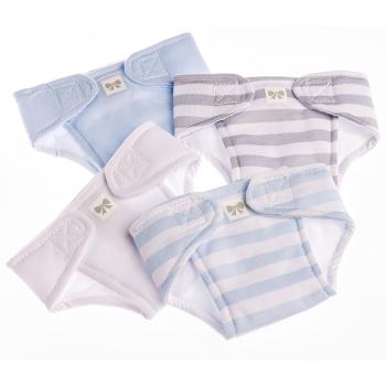 JC Toys/Berenguer - JC Toys - Eco Diapers 4-Pack in Blue/White/Grey - Outfit